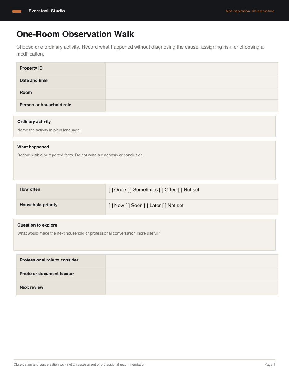 Aging-in-Place Home Action Planner — Starter